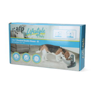 AFP Lifestyle 4 Pet-3 In 1 Elevated Double Dinner – M