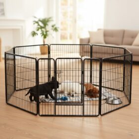 Topmast Puppyren Premium Zwart - 640 cm | 80 cm hoog