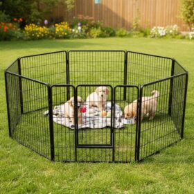 Topmast Puppyren Premium Zwart Gecoat - 640 cm | 100 cm hoog