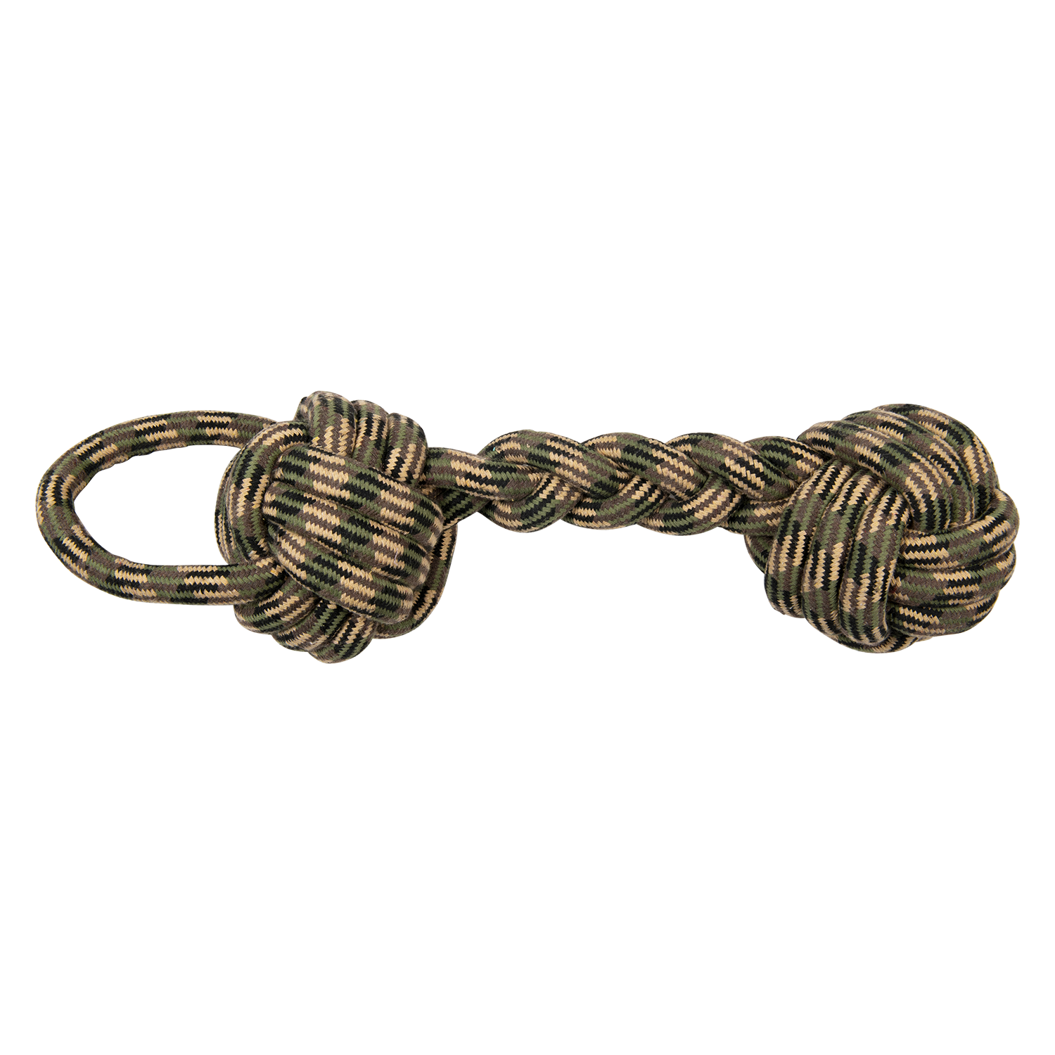 Camouflage Touwhalter met Lus - Groen/Bruin - 64cm Jack and Vanilla