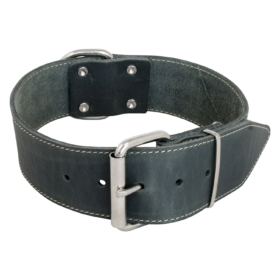 JV VETLEDER Brede Halsband Grijs-50mmx70cm