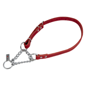 JV VETLEDER Sliphalsband Rood-20mmx50-70cm