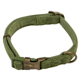 JV VELVET Halsband Olive-M 15mmx31-46cm