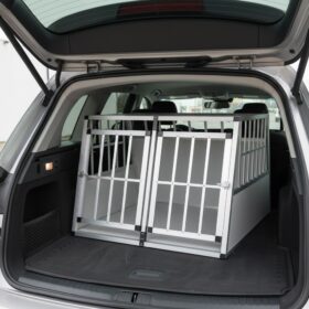 Topmast Autobench Ellipse - XXL - 104 x 91 x 69 cm - Lichtgrijs - Aluminium Reisbench met Tussenschot