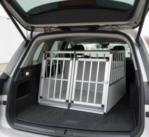 Topmast Autobench Ellipse - XXL - 104 x 91 x 69 cm - Lichtgrijs - Aluminium Reisbench met Tussenschot