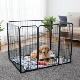 Topmast Puppyren Square - Antraciet Gecoat - Met PVC Lade - 93 x 63 x 63 cm