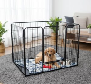 Topmast Puppyren Square - Antraciet Gecoat - Met PVC Lade - 93 x 63 x 63 cm