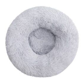 Topmast Fluffy Donut Dierenmand - 120 cm - Zilver - XXL
